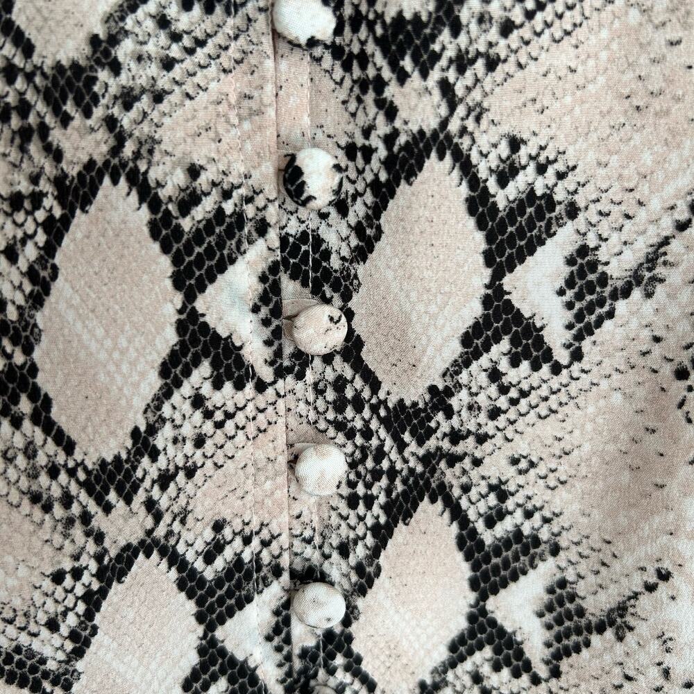 NWT L'agence Pink Python Print Silk Button Romee … - image 9